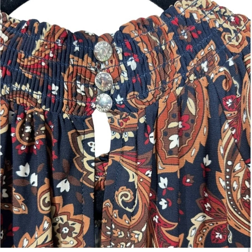 Tommy Hilfinger Paisley Print Mock Neck Swing Dress Long Sleeve Sz 14 - Picture 6 of 11